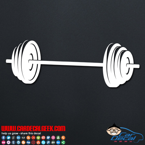 Barbell Weight Vinyl Car Decal Sticker Bodybuilding Decals