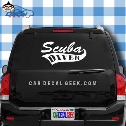 Scuba Diver Car Window Sticker Decal
