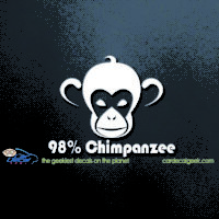 98% Chimpanzee Car Window Decal Sticker