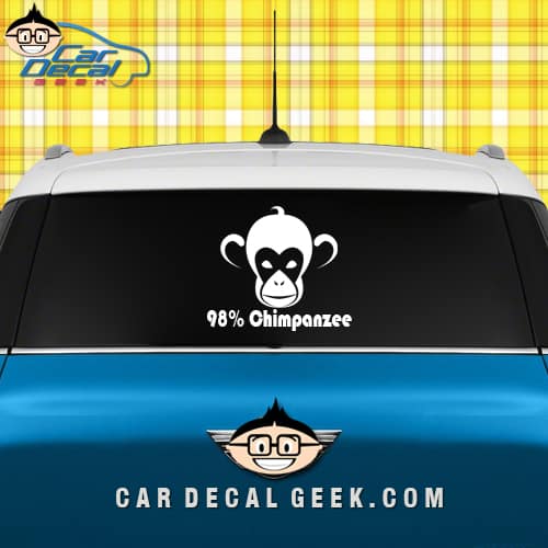 98% Chimpanzee Car Decal Sticker