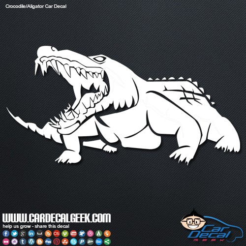 Cool Alligator / Crocodile Vinyl Car Decal Cool Alligator / Crocodile Vinyl Car Decal