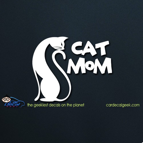 Cat Mom Lady Car Decal Sticker