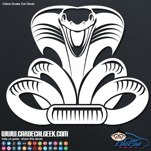 Cobra Snake Vinyl Graphics Decal For Ford Mustang Shelby – 20.5x26.25 Inches, Glossy/Matte Options By Predator Corvette