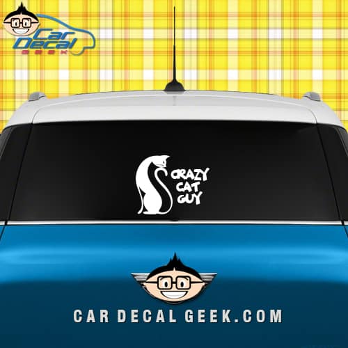 Crazy Cat Guy Car Decal Sticker Graphic