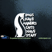 Dogs Have Owners Dogs Have Staff Car Window Decal Sticker