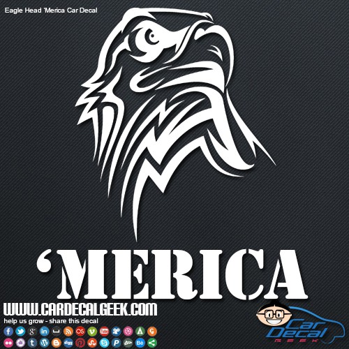 'Mercia Eagle Head Car Window Decal Sticker