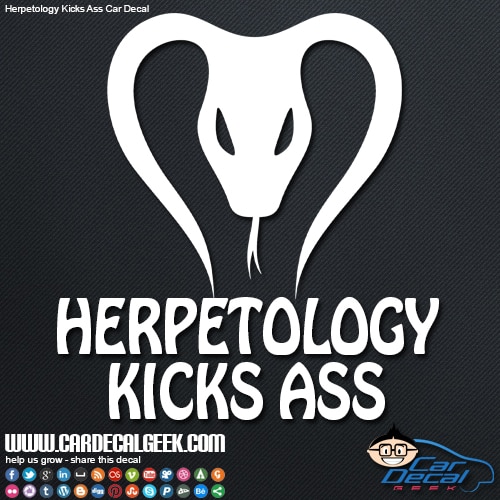 Herpetology Kicks Ass Car Window Decal Herpetology Kicks Ass Car Window Decal