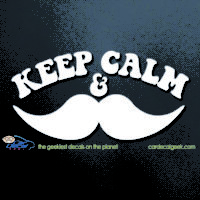 Keep Calm and Mustache Car Window Decal