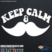 keep calm and mustache car decal