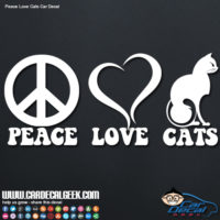 Peace, Love and Cats Car Decal Sticker