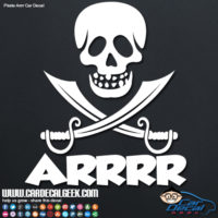 Pirate Arrrr Skull Swords Car Sticker