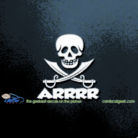 Pirate Arrrr Skull Swords Car Decal