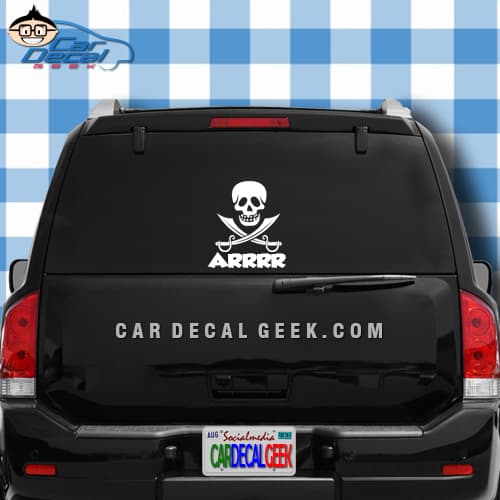 Pirate Arrrr Skull Swords Car Decal Graphic