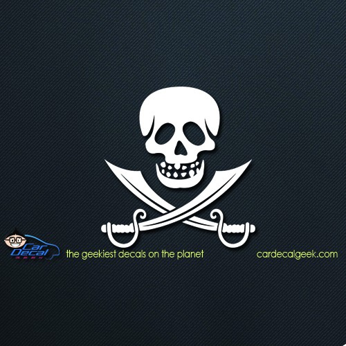 Pirate Skull & Swords Car Decal Sticker