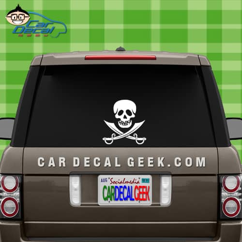 thumbnail image 2 of Pirate Skull Motorcycle Helmet Sticker Decal - Black - Car / Bike Accessory 2 of 6