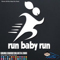 Run Babty Run Runner Girl Car Decal