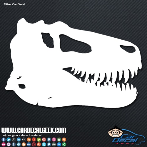 T-Rex Dinosaur Skull Car Window Decal