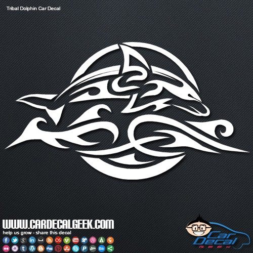 Tribal Dolphin Car Window Decal Graphic