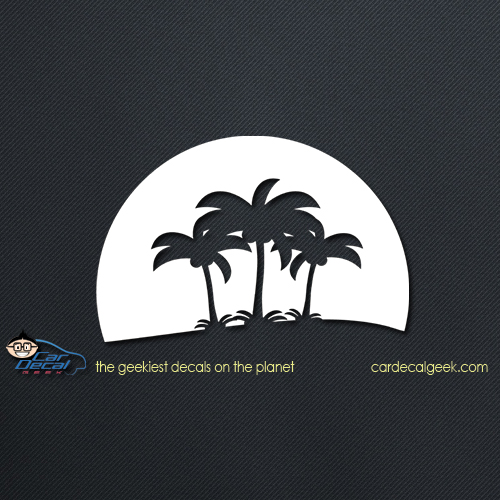 Tropical Palm Tree Sunset Car Decal