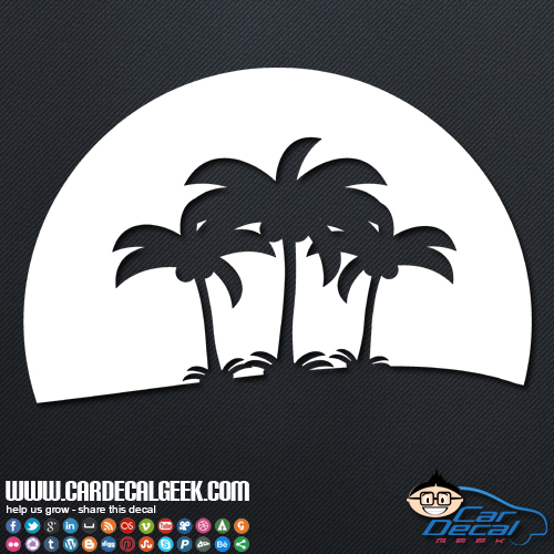 Tropical Palm Tree Sunset Car Sticker