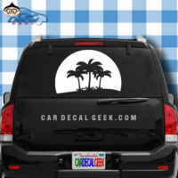 Tropical Palm Tree Sunset Car Window Decal Sticker Graphic