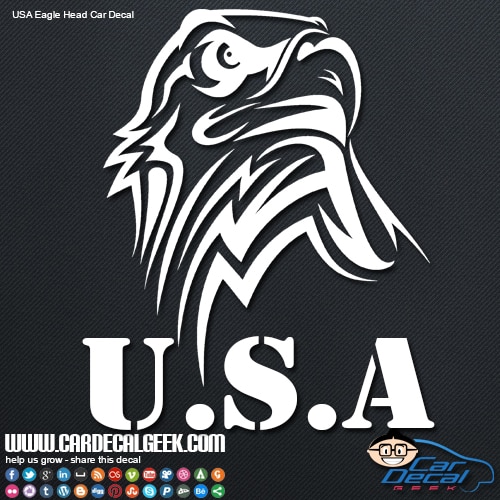 USA Eagle Head Car Window Decal Sticker