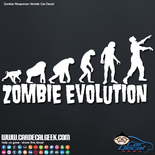 zombie evolution car window decal