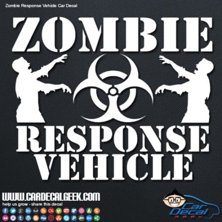 Zombie Response Vehicle Sticker Set - Vinyl Decals In Lime Green Glossy Finish 919567 - Foto 5