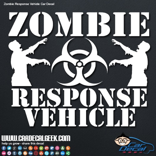 zombie response vehicle car decal