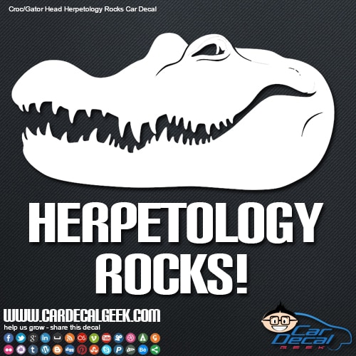 Alligator Crocodile Herpetology Rocks Car Decal Sticker