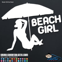 Beach Girl Car Decal Window Sticker