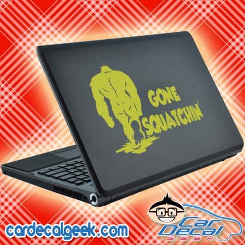 Sasquatch Bigfoot Gone Squatchin' Laptop Decal Sticker