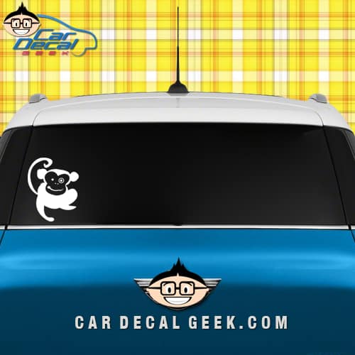 Cute Happy Monkey Car Window Decal Sticker Graphic