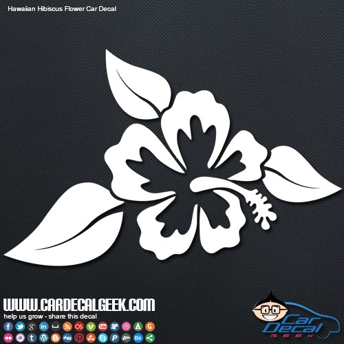 24" Hibiscus #6 Hawaiian Flower Car Decal Window Sticker Flip Flops 20 COLORS!