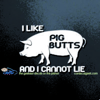 I Like Pig Butts and I Cannot Lie Car Window Decal