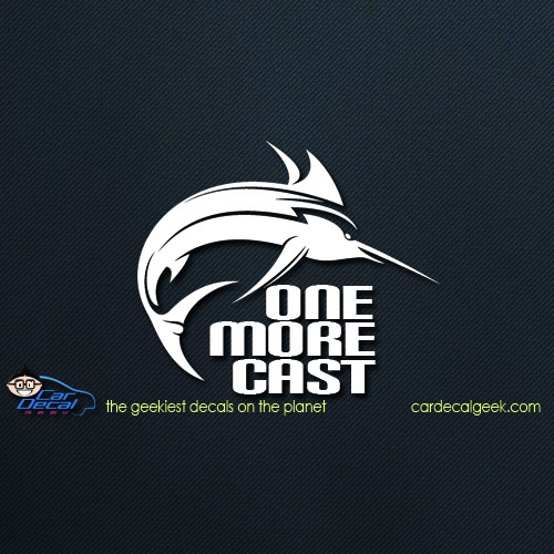 Marlin Fish One More Cast Car Decal