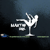 Martini Girl Car Window Decal