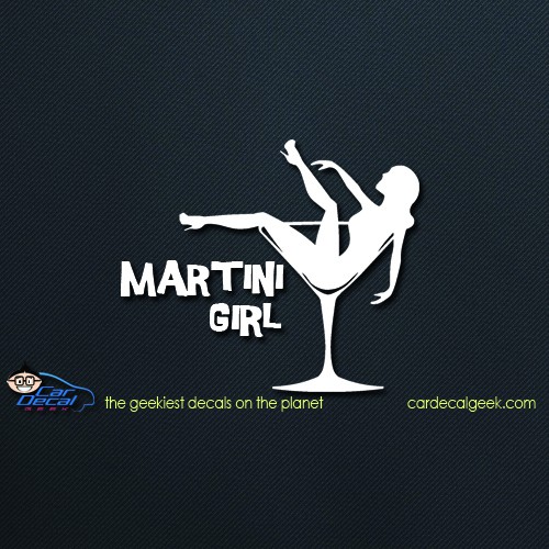 Martini Girl Car Window Decal