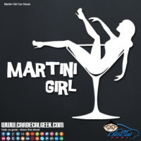 Martini Girl Car Window Decal Sticker