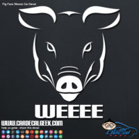 Pig Face Weeee Car Sticker Decal