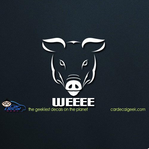 Pig Face Weee Car Window Decal