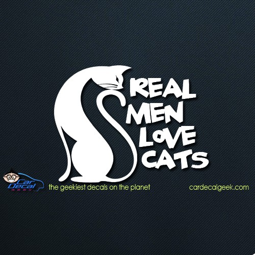 Real Men Love Cats Car Decal