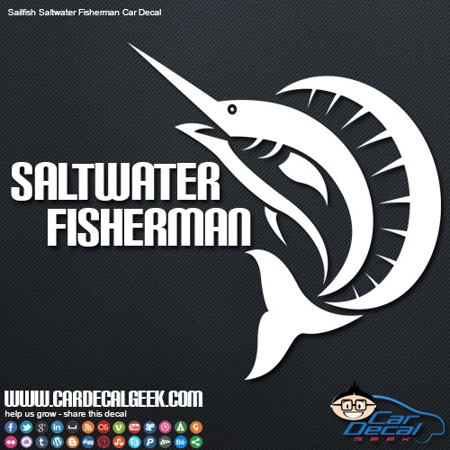 Sailfish Saltwater Fisherman Car Decal Graphic