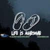 Tropical Sandals Life is Awesome Car Decal Sticker