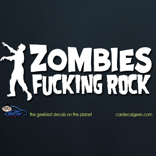 Zombies Fucking Rock Car Decal Sticker
