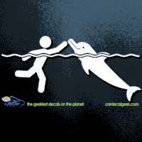 Swimming With Dolphins Car Decal