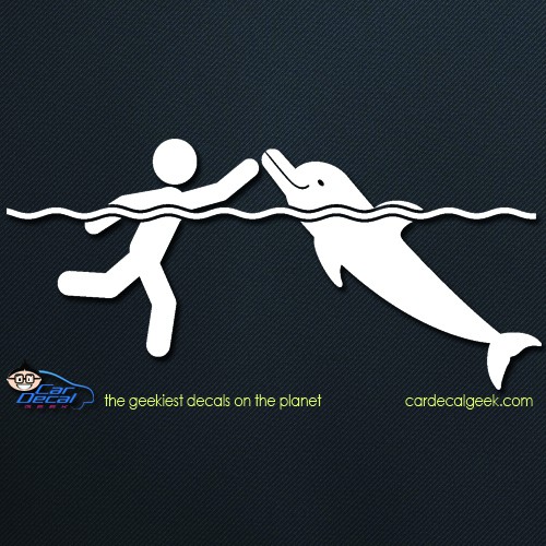 Swimming With Dolphins Car Decal