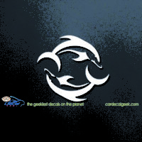 Yin Yang Dolphins Car Window Decal Sticker