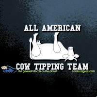 All American Cow Tipping Team Car Decal