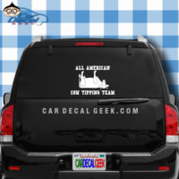 All American Cow Tipping Team Car Window Decal Sticker